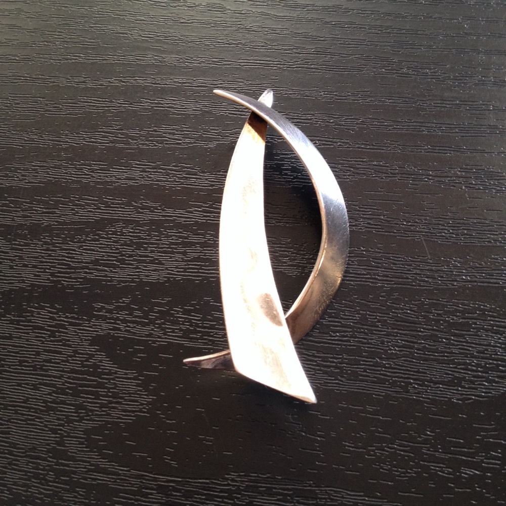 Vintage Modernist Silver Brooch